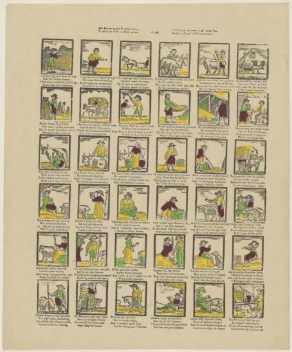 The Life of Farmers and Shepherds, / And What Their Field and Plough Give, / The Pleasure, the Profit by the Useful Livestock, / Shares with You, O Youth! This Print