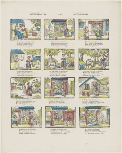 Little Red Riding Hood, children! known to you, / Is, upon renewal, now / Presented to you in this print, / According to the motto of the ans
