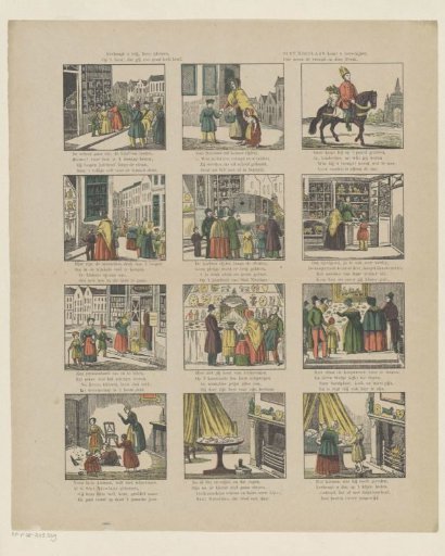 Rejoice freely, dear little ones, / On the feast that you know so well / Saint Nicholas will appear to you / So take the joy in this print
