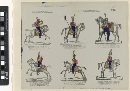 You see in this print the brave cavalry, / In service of the Netherlands for prince and society / Learn also from their deeds their worth, / And how they will always be ready to run to the field of honor