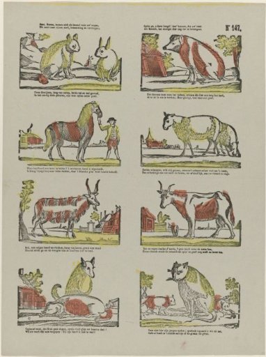 These animals show themselves as living before your eyes, / Each species according to its nature, purpose and ability; / So that you, dear youth! may learn to know that your state / As a human far surpasses the most useful animal