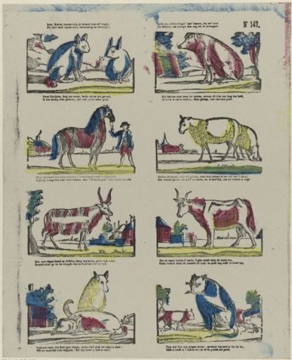 These animals show themselves as living before your eyes, / Each species according to its nature, purpose and ability; / So that you, dear youth! may learn to know that your state / As a human far surpasses the most useful animal