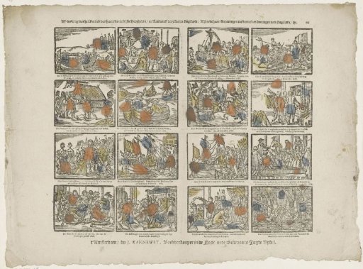 Depiction of the departure of Their Royal Highnesses and their arrival in England: As well as their coronation as King and Queen of England
