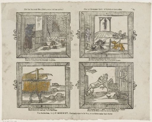 See here displayed the fable prints full of meaning / To delight the instructive child / while edifying