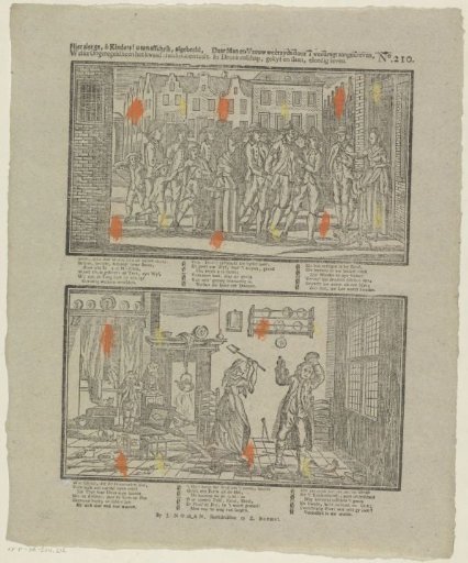Here you see, O children! depicted as a warning to you, / Which irregularities a bad household breeds. / Where man and woman, driven by discord against each other, / In drunkenness, quarreling and beating, equally miserable