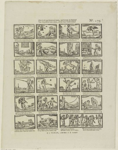 Here you have, bold youth, the life and conduct / Of Cupid's deeds, all for your amusement