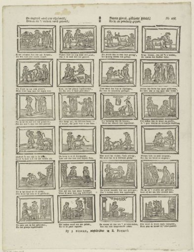 The slaughter time is depicted here, / The ox and the pig are killed, / Then skinned, scraped, chopped, / And packed in the brine tub