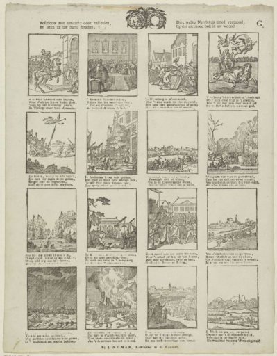 Behold with attention these scenes, / And let them delight your heart, / Which display the courage of the Netherlands, / So that this courage may also dwell within you