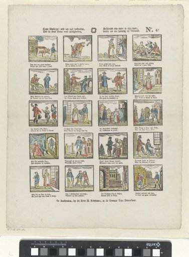 Come, children! Bestow your time / See in this print many delights / Observe each one in their business / It serves as instruction and amusement