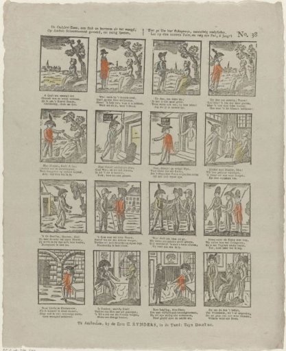 The False Son, a piece as instructive as it is delightful, / Performed on Amsterdam's stage for useful play, / Here you see it communicated piece by piece, simply, / Observe that virtuous son, and follow his path, O youth!