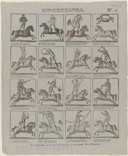 Behold, children! view this print with your attention, / How they perform their art in the game of horses