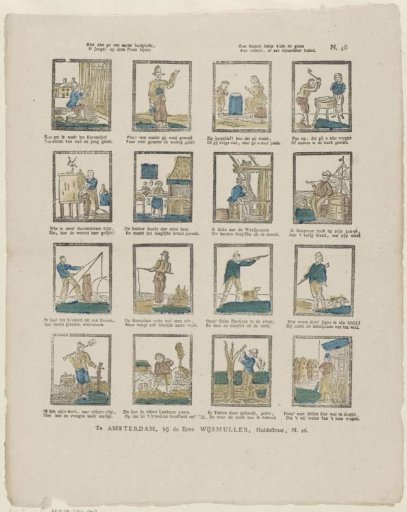 Here you see a number of occupations, O youth! gathered on this print: Thus both small and great come to a fuller or a scantier bread