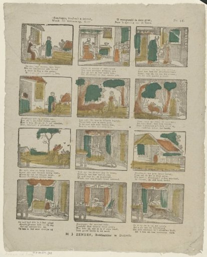 Little Red Riding Hood, known to children, / Is now presented to you in this print, / According to the proverb of the goose