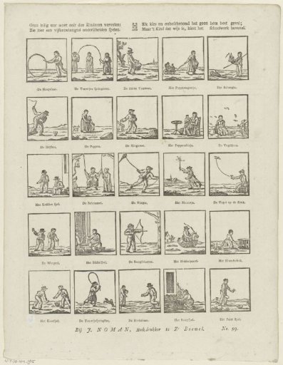 No idle hour must ever bore the children: / Here is a score of twenty-five distinct games. / Now choose boldly whichever suits you best; / But he who is wise chooses schoolwork above all