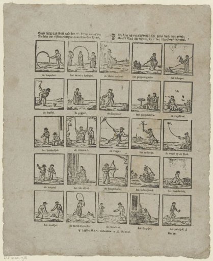 No idle hour must ever bore the children: / Here is a score of twenty-five distinct games. / Now choose boldly whichever suits you best; / But he who is wise chooses schoolwork above all