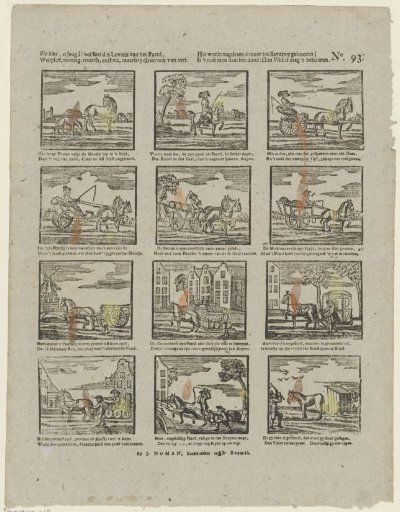 Behold, O youth! the lot of life of the horse, / Wild, brave, proud, and strong, yet also combative by nature. / Yet it is increasingly born into slavery; / When it is old, it is struck dead: the plowman may own it