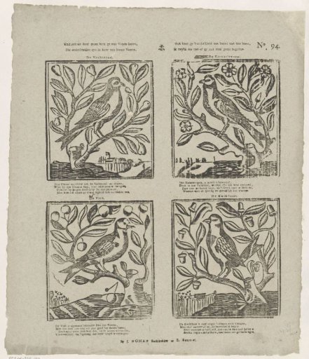 From this print, children, you can learn four birds, / Which are distinguished by the color of their feathers [(...)]