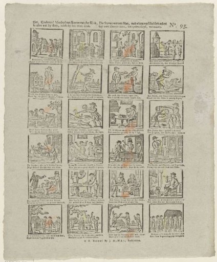 Behold, children! the occupation of Steven van der Klok, / In everything he does, he is equally busy. / That Steven was a man, with whose various affairs / You can amuse your minds for entertainment