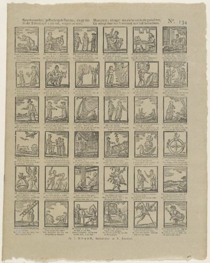 Proverbs, fitting the images you see / In this picture are for your benefit, do not forget them; / But imprint, O youth! their meaning in your thoughts, / You may enjoy the pleasure thereof with delight