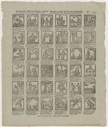 Proverbs, fitting the images you see / In this picture are for your benefit, do not forget them; / But imprint, O youth! their meaning in your thoughts, / You may enjoy the pleasure thereof with delight