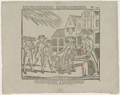 It is Saint Martin, as one sees from the bright fire / Of the boys, who have gone around to neighbors for peat and firewood / And have obtained it, happy, / With their Saint Martin's song, and a little money besides