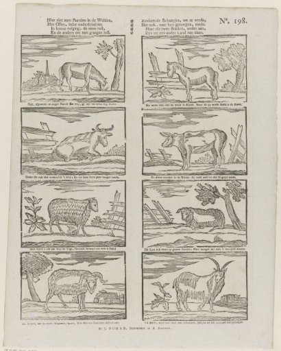 Here one sees horses in the meadows, / With oxen, each distinguished [(...)]