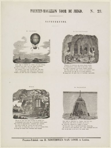 Hot air balloon, coal mine, fire and diving bell