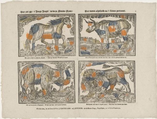 Here you see / O young youth! in this new print / Four animals depicted from life accurately