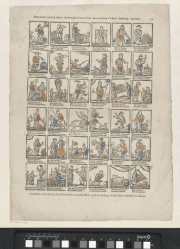Boys, amuse yourselves here / Here you will find very strange things / Thirty-six in number / Read them freely / Behold them all