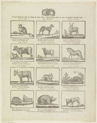 O dear children! see the animals on this print; Know their name and nature, if you find them alive