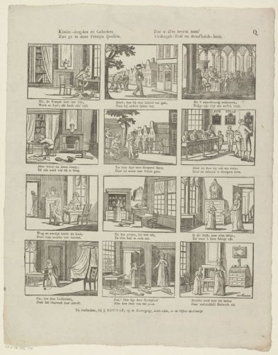 Children's virtues and vices / See in these little prints speak / That it all shows you at once / Punishment for vice and reward for virtue