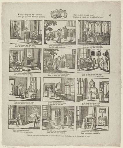 Children's virtues and vices / See in these little prints speak / That it all shows you at once / Punishment for vice and reward for virtue