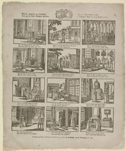 Children's virtues and vices / See in these little prints speak / That it all shows you at once / Punishment for vice and reward for virtue