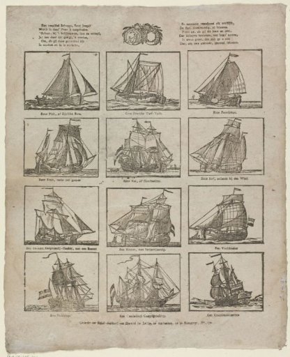 A dozen ships, dear Youth! / Are offered to you in this print [(...)]
