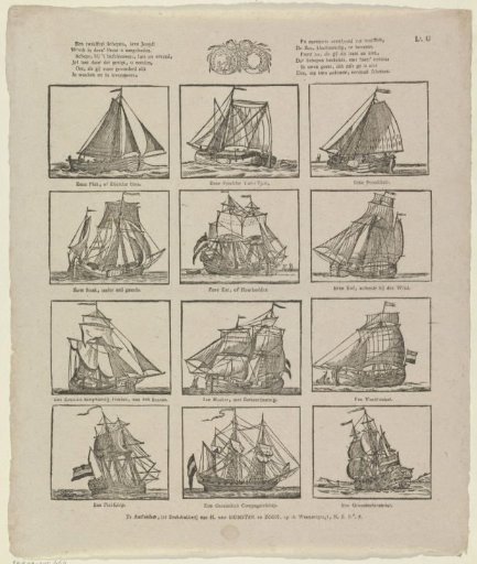 A dozen ships, dear Youth! / Are offered to you in this print [(...)]