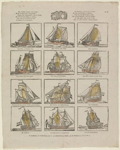 A dozen ships, dear Youth! / Are offered to you in this print [(...)]