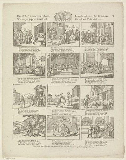 See, children! in this print depicted, / What disasters youth and recklessness breed, / And do not think that, with remorse, / Everyone would find such a father