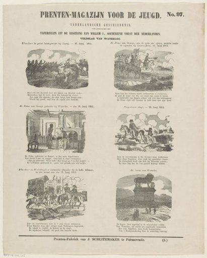 Scenes from the reign of William I, sovereign prince of the Netherlands. Battle of Waterloo