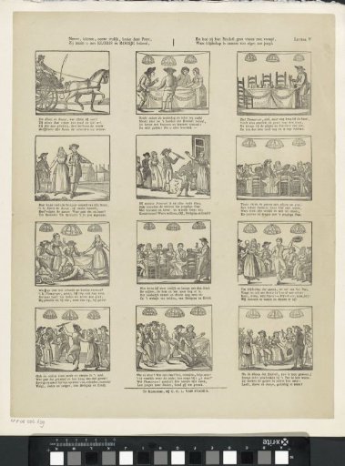 Take, little ones, take joyfully, view this print, / It makes you acquainted with Chloris and Rosje, / And how they celebrate their wedding with joy, / For joy is indeed so characteristic of youth