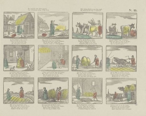 Here is given to you a sketch, / Of the useful, cheerful life of a countryman. / Have respect, children, for that station, / It contributes to the welfare of the fatherland!