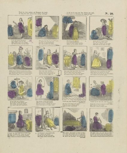 Come now, dear girls, you flowers of youth, / I hope this print will cheer you a little. / If this is so, I say with Van Alphen, / First give as a reward a kiss or two