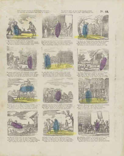 These six pairs of sketches in this print tableau wish to show, / What one comes to witness from the beginning of the year, / Until the end, and what happens in each month, / As you, o youth! see here in these twelve months