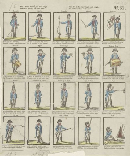 This print shows you, dear youth. / A number of heroes, who their lives. / Give for the honor of the country, with joy, / And heroic courage to the best