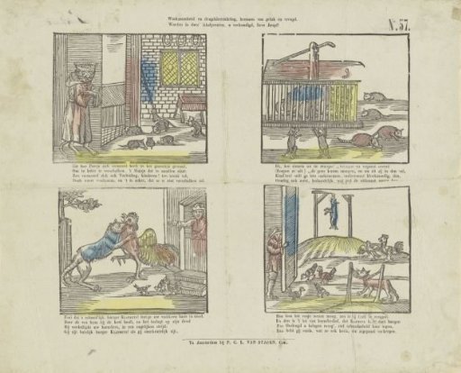 Vigilance and the pursuit of virtue, sources of happiness and joy. / Are proclaimed to you, dear youth, in these fable prints!
