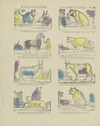 These animals show themselves as living before your eyes / Each species according to its nature, purpose and ability; / So that you, o living youth! may learn that your state / As a human far surpasses the most useful animal