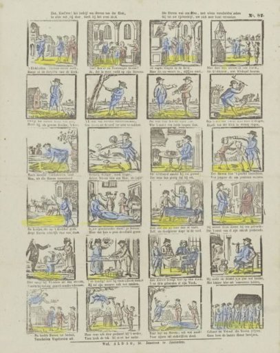 Behold, children! The occupation of Steven van der Klok, / In everything he does, he is equally busy. / That Steven was a man, with whose various affairs / You may, for your pastime, amuse your mind