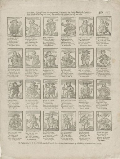 Here, oh youth! with pleasure observe, / A series of beautiful dwarf statues, / Of various professions and stations, / May it serve your love of learning as a joy