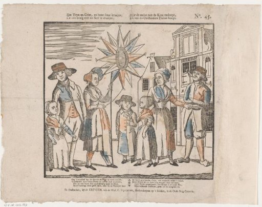 See Tryn and Griet, and hear them crow; / One busy turning the star; / The other goes around with the bowl, / And hopes for coins from the onlookers
