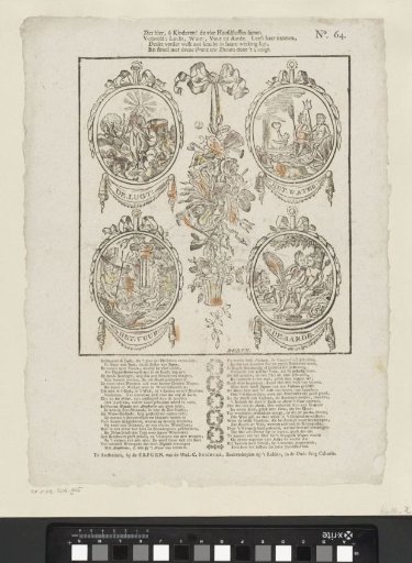 See here, oh children! the four main elements together / Represented; air, water, fire and earth / Read their names, / Think further what power lies in their operation, / And please your senses with this print through sight