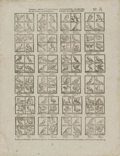 Amuse yourself with this flock of birds! / You see here fewer than / A hundred pieces, they will all, O youth! please your eyes